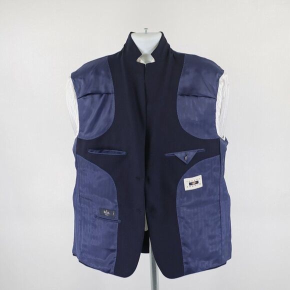 Joseph Abboud Reda Super 100s Wool Blue Basketweave 2 Silver Button Blazer 44S - Picture 12 of 14
